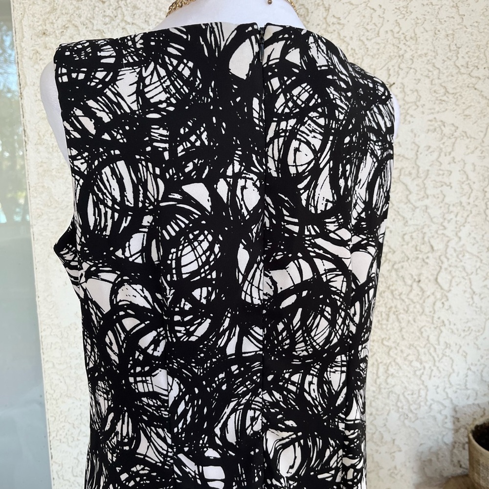 AB Studio Black and White Patterned Midi Dress - Picture 4 of 5